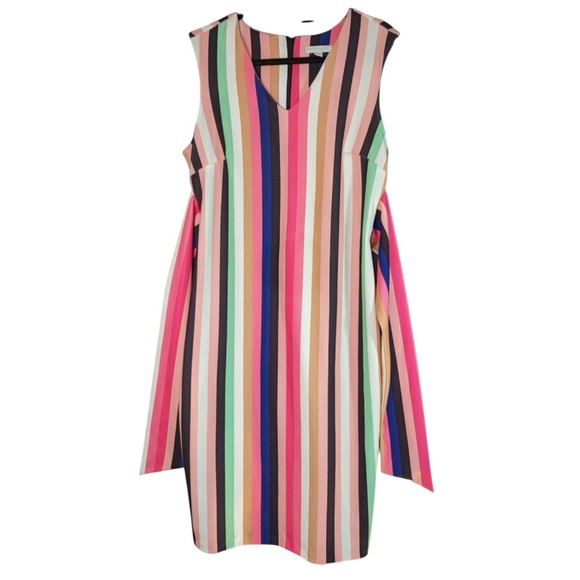 New York & Company Pink and Black Striped Dress. Size XL -NWOT - Picture 4 of 10